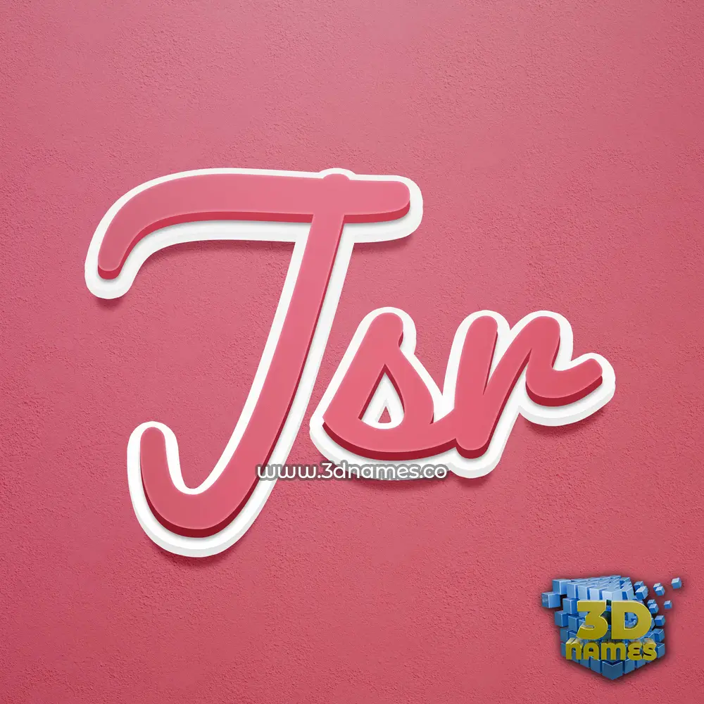 jsr in Red Scribble style - 3D name wallpaper