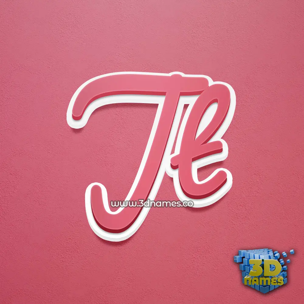 jt in Red Scribble style - 3D name wallpaper