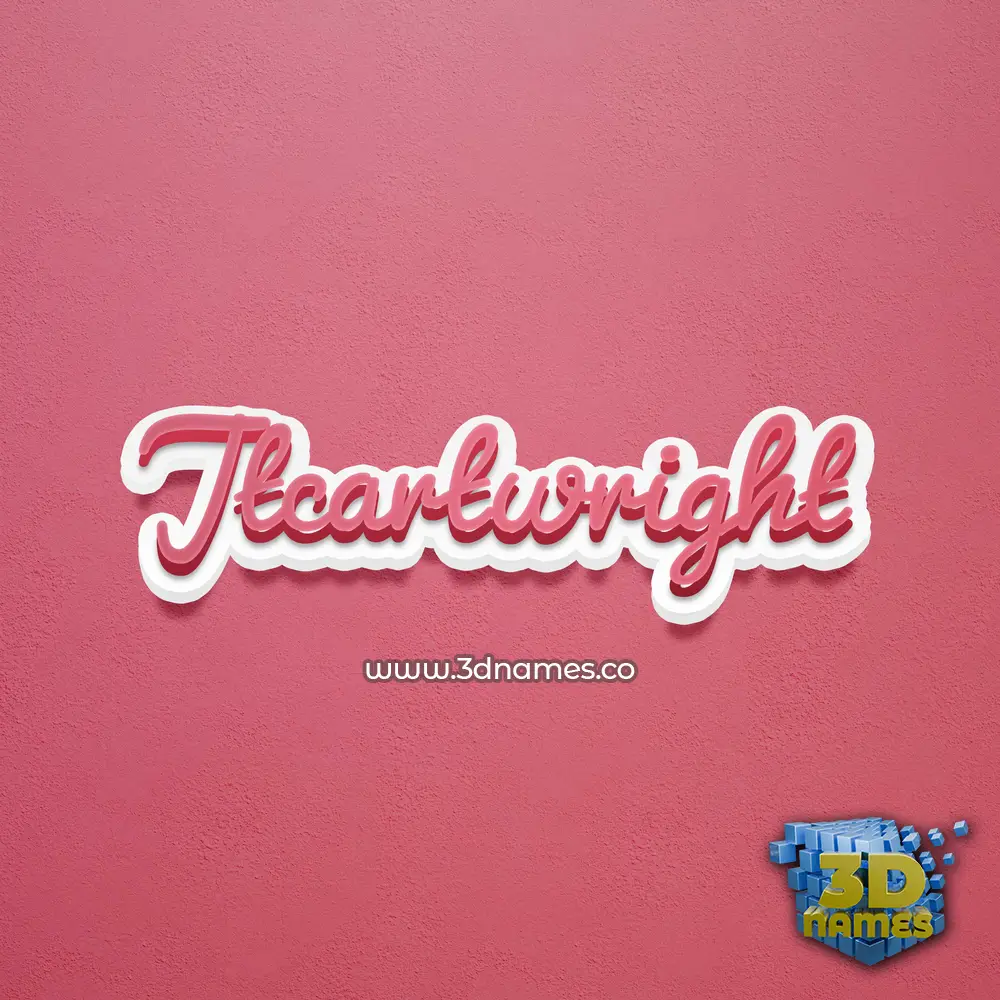 jtcartwright in Red Scribble style - 3D name wallpaper