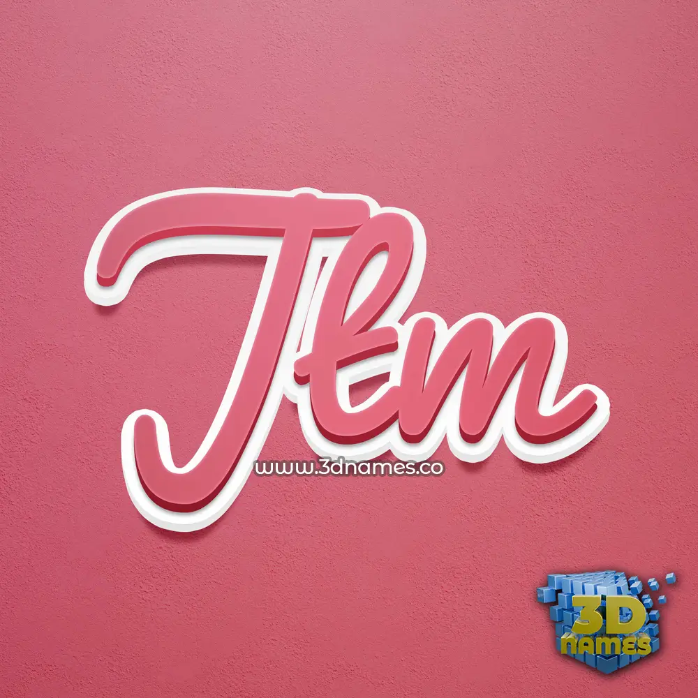 jtm in Red Scribble style - 3D name wallpaper