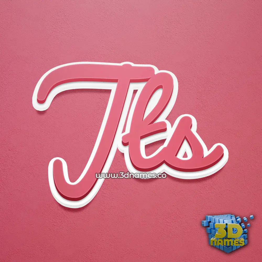 jts in Red Scribble style - 3D name wallpaper