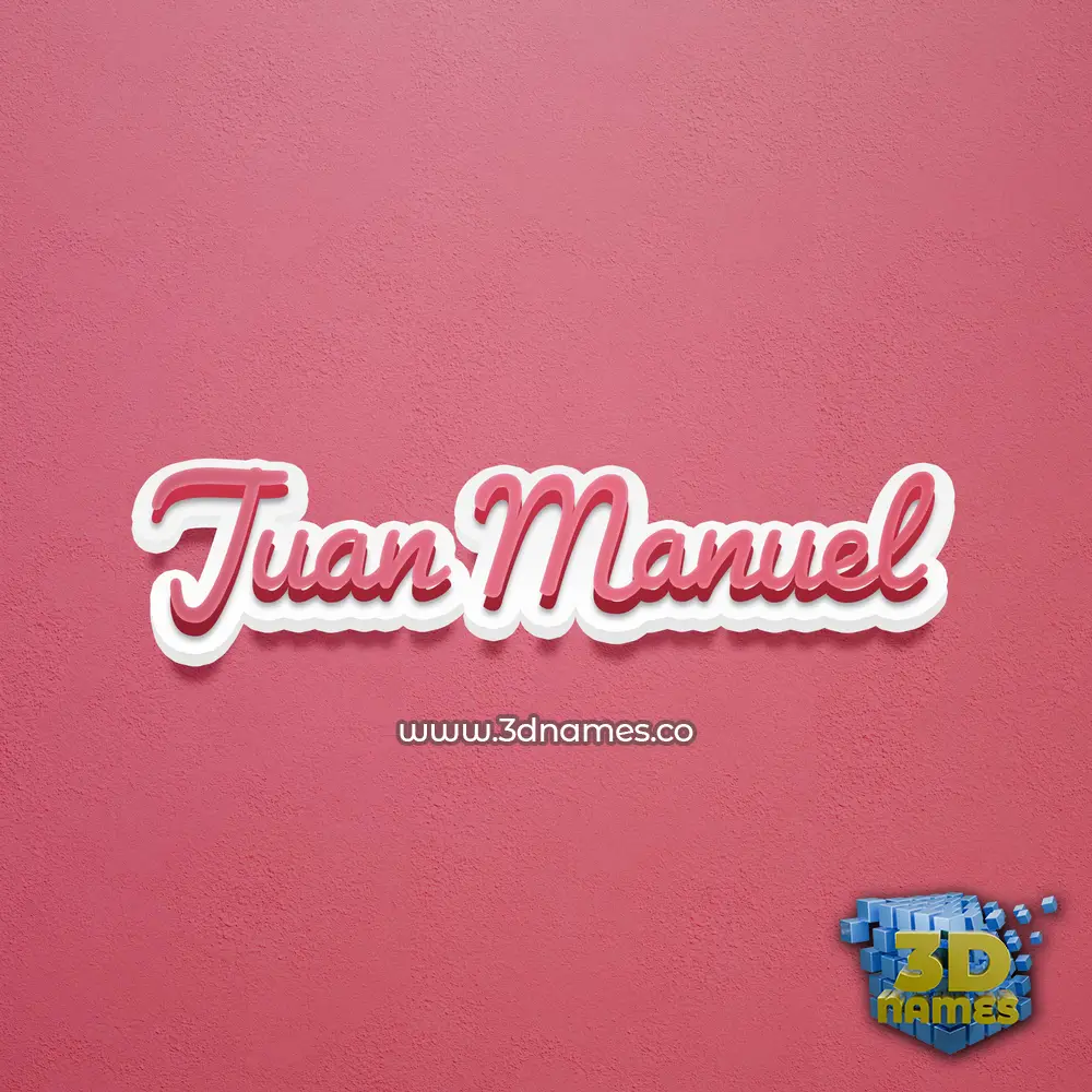 juan manuel in Red Scribble style - 3D name wallpaper