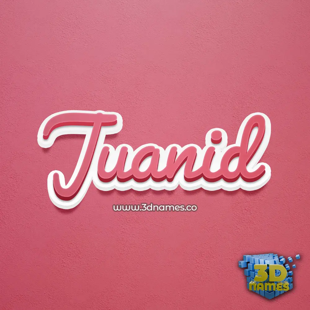 juanid in Red Scribble style - 3D name wallpaper