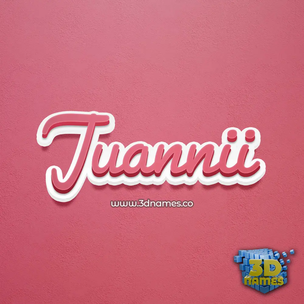 juannii in Red Scribble style - 3D name wallpaper
