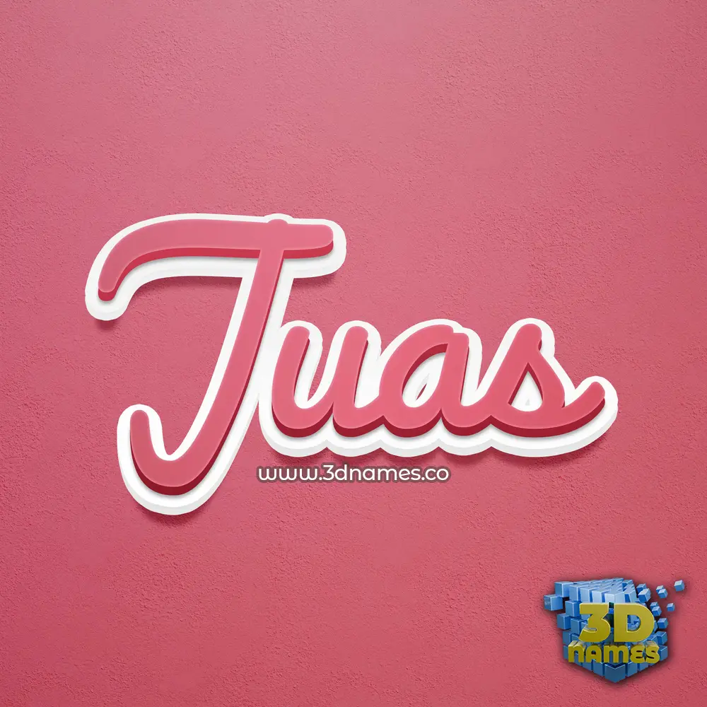 juas in Red Scribble style - 3D name wallpaper