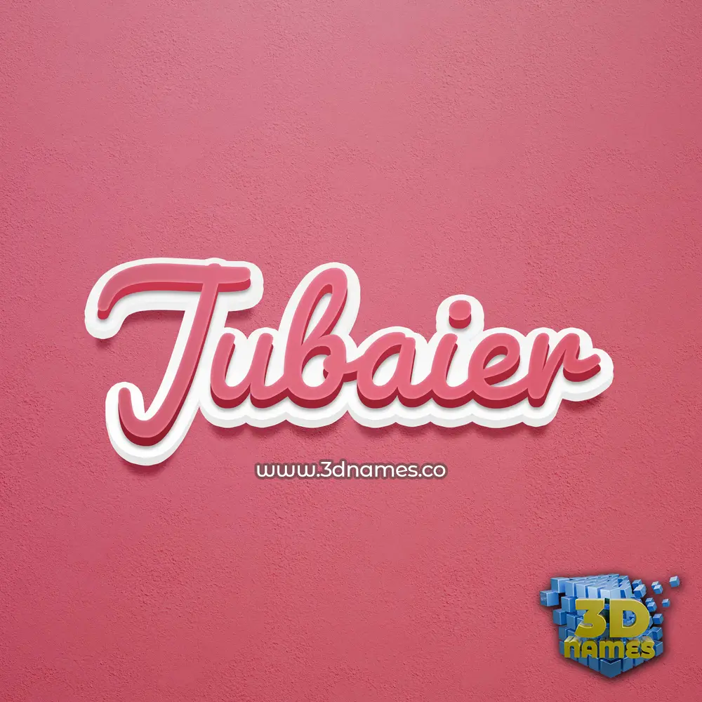 jubaier in Red Scribble style - 3D name wallpaper