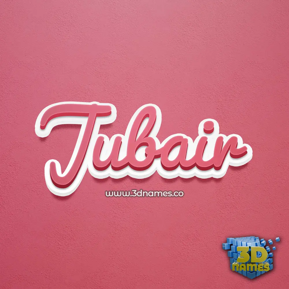 jubair in Red Scribble style - 3D name wallpaper