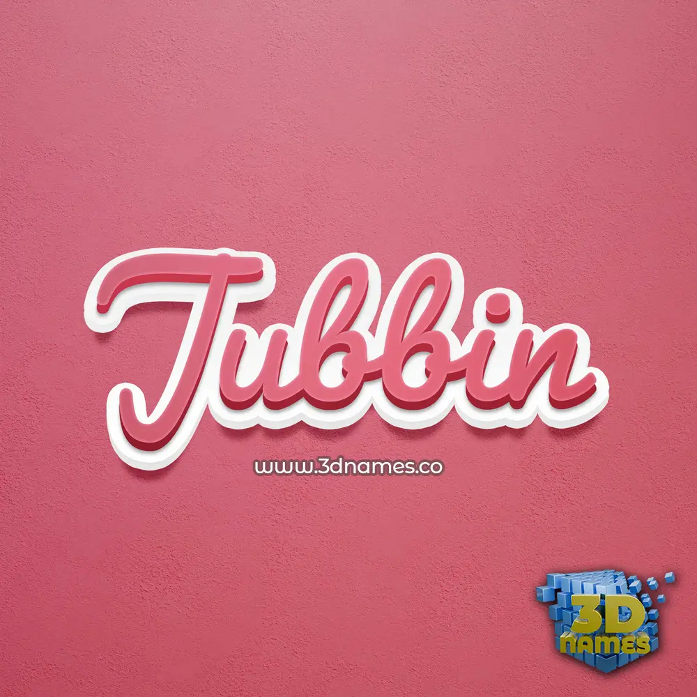 jubbin in Red Scribble style - 3D name wallpaper