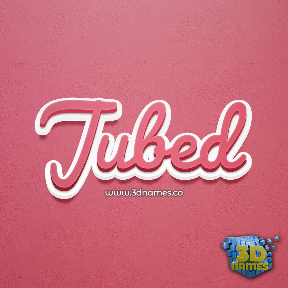 jubed in Red Scribble style - 3D name wallpaper