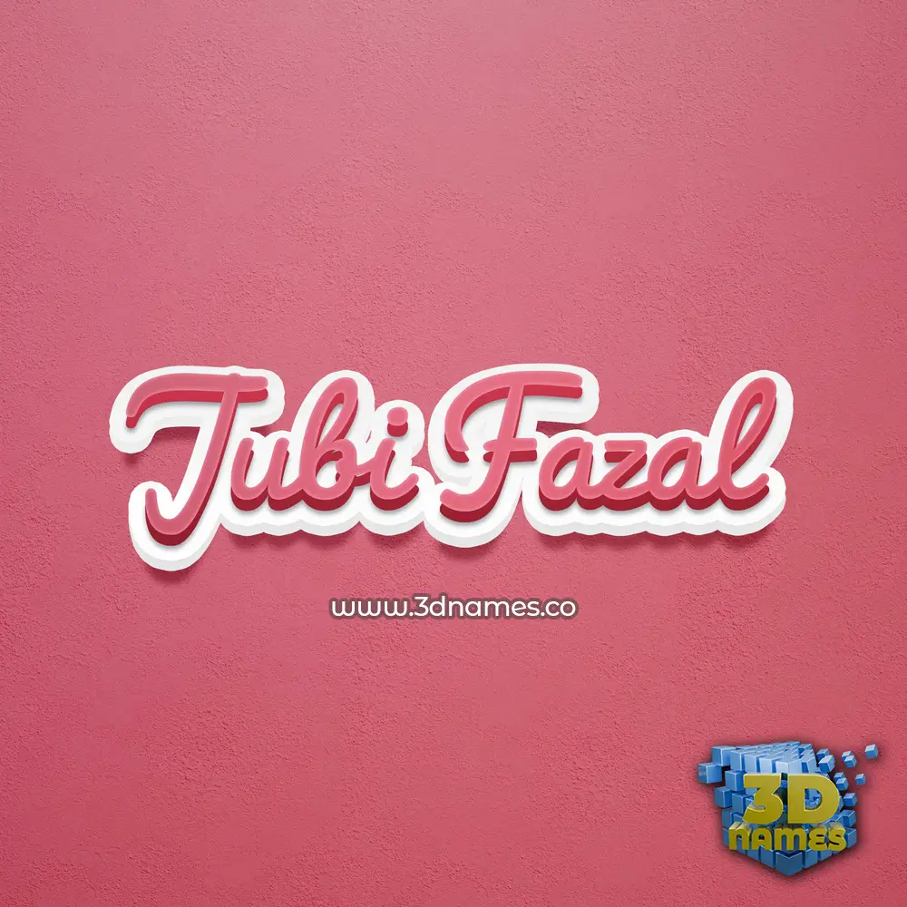 jubi fazal in Red Scribble style - 3D name wallpaper