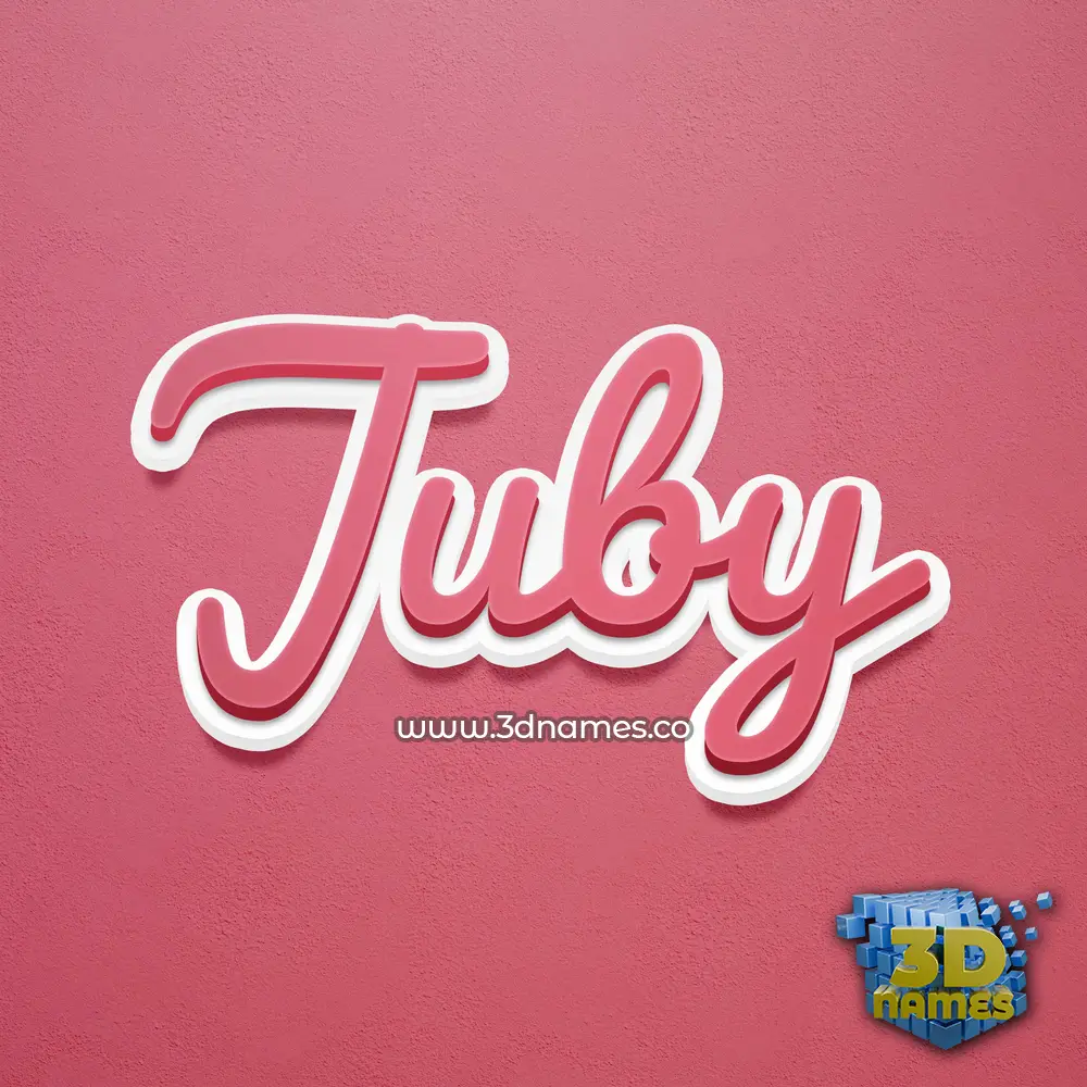juby in Red Scribble style - 3D name wallpaper