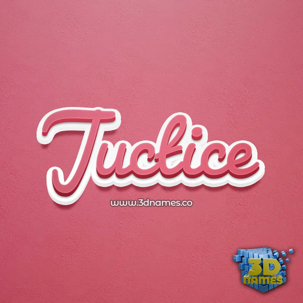 juctice in Red Scribble style - 3D name wallpaper