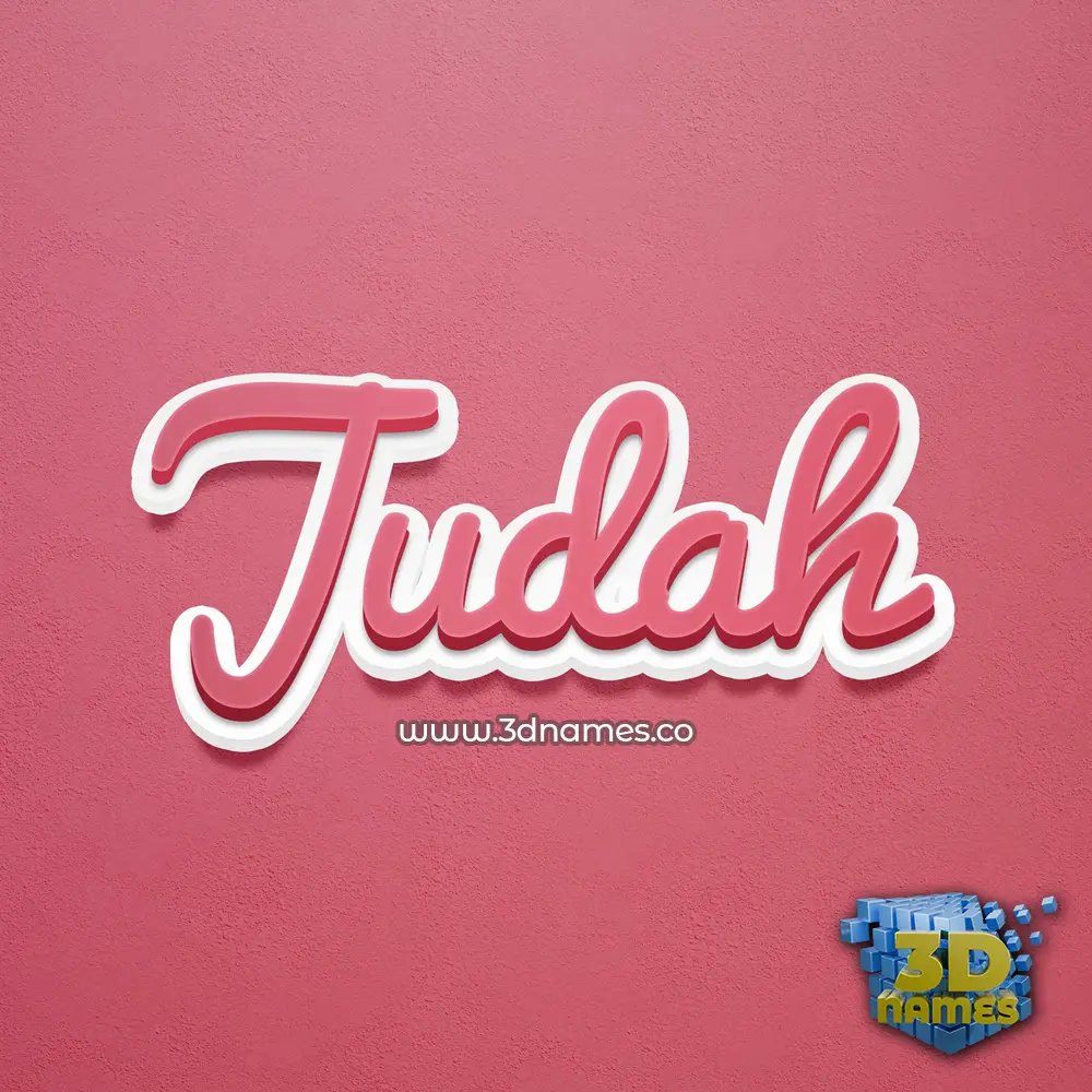 judah in Red Scribble style - 3D name wallpaper