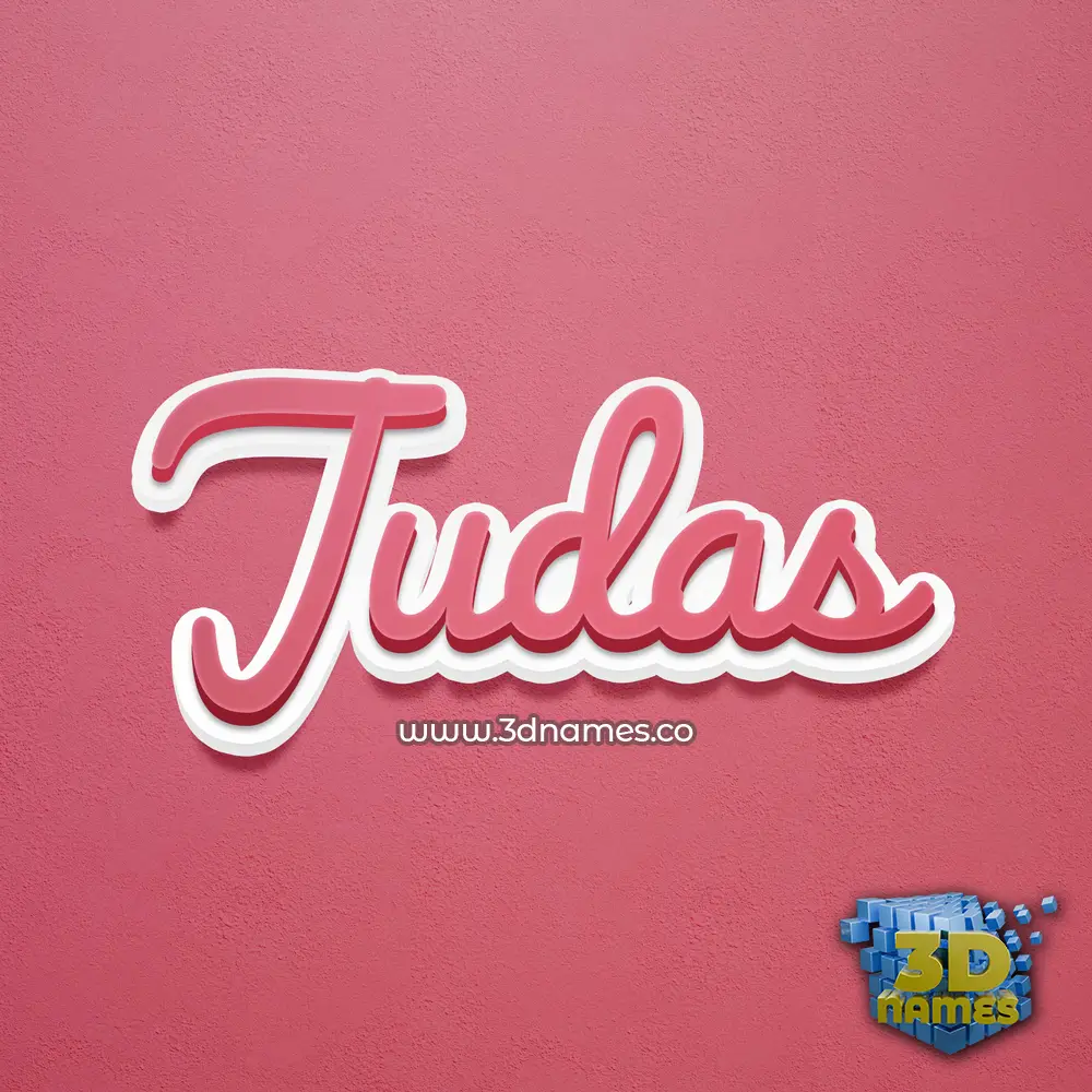 judas in Red Scribble style - 3D name wallpaper