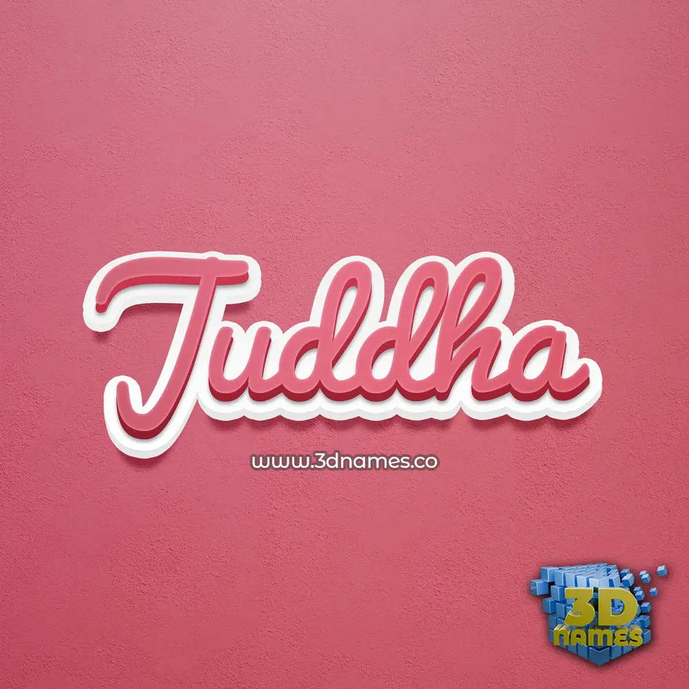 juddha in Red Scribble style - 3D name wallpaper