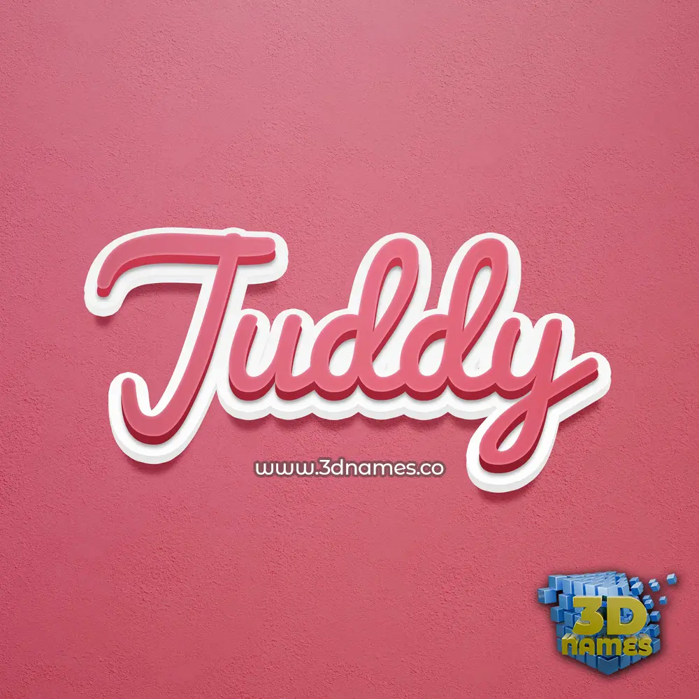 juddy in Red Scribble style - 3D name wallpaper