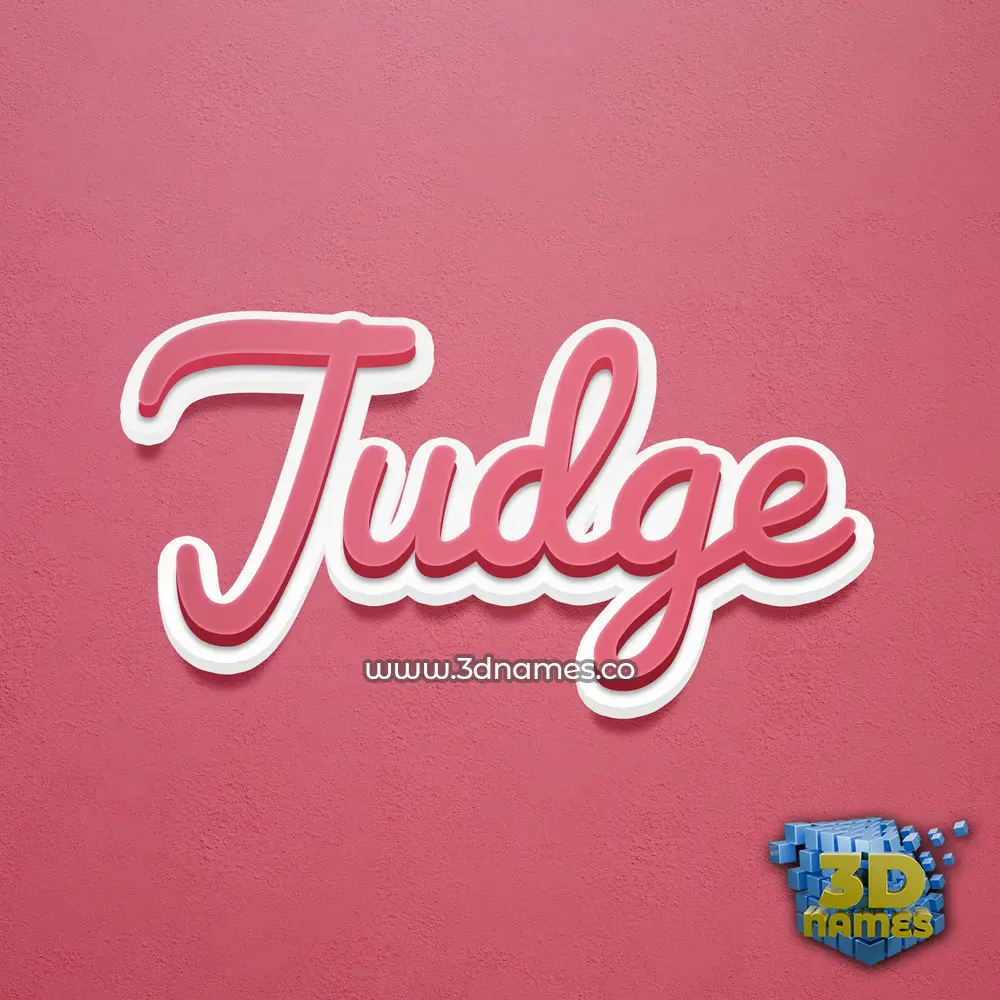 judge in Red Scribble style - 3D name wallpaper
