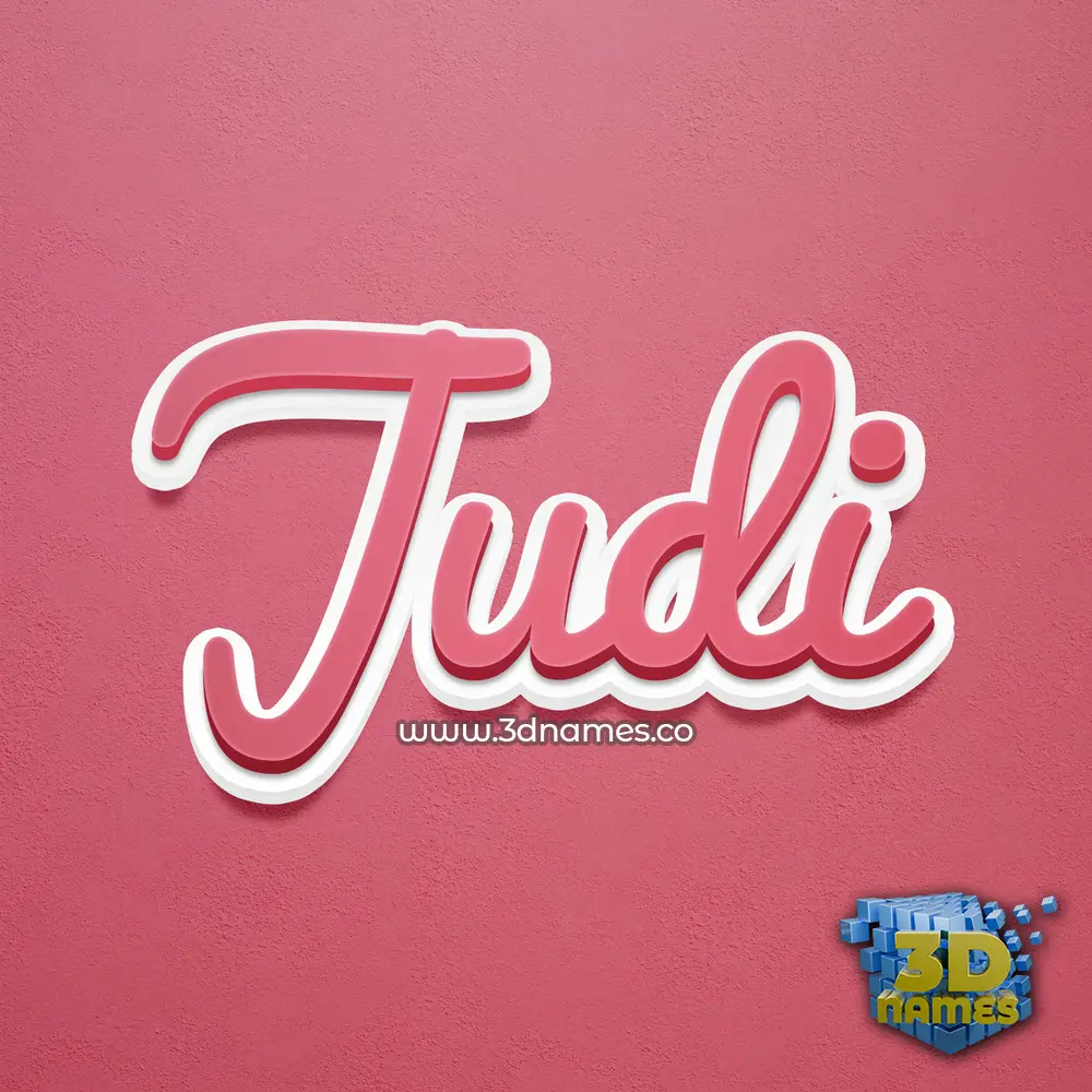 judi in Red Scribble style - 3D name wallpaper