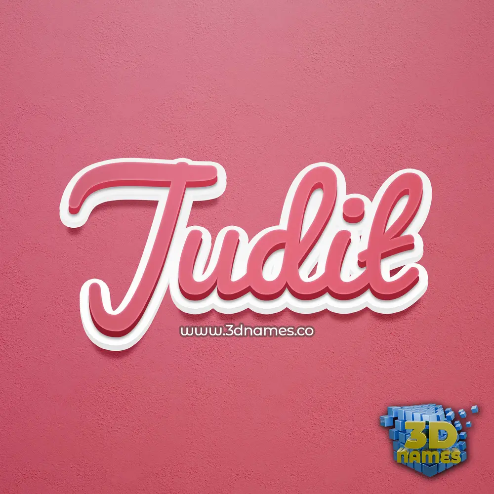 judit in Red Scribble style - 3D name wallpaper