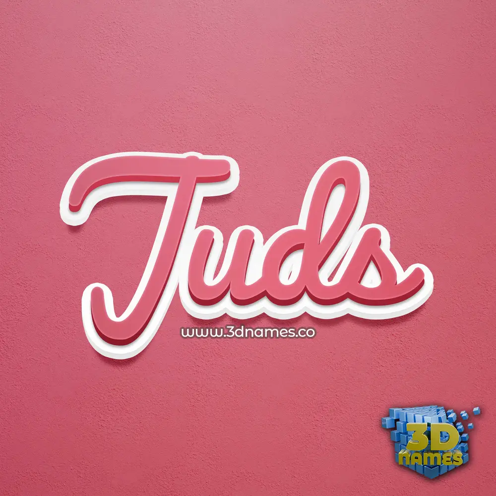 juds in Red Scribble style - 3D name wallpaper