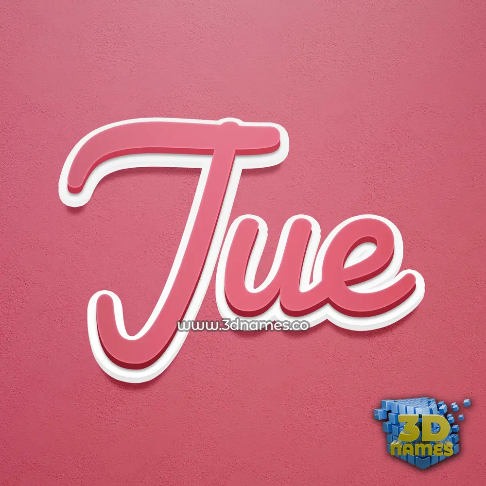 jue in Red Scribble style - 3D name wallpaper