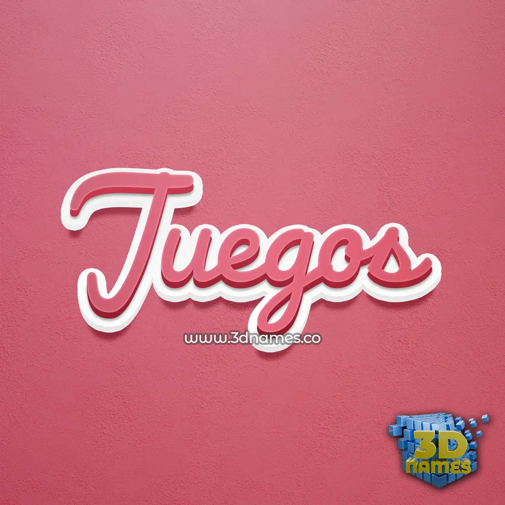 juegos in Red Scribble style - 3D name wallpaper