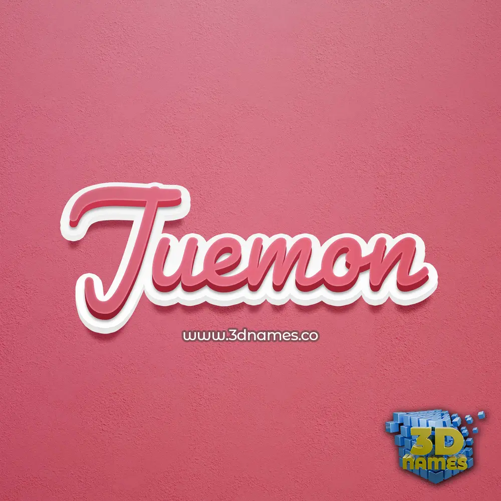 juemon in Red Scribble style - 3D name wallpaper