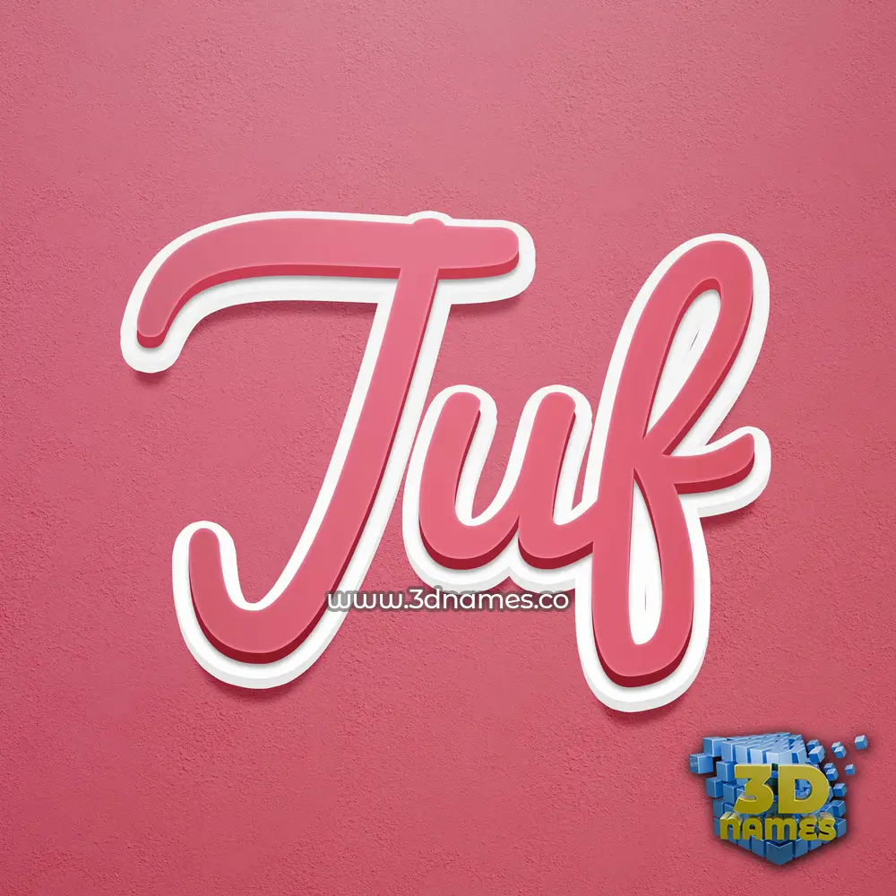 juf in Red Scribble style - 3D name wallpaper