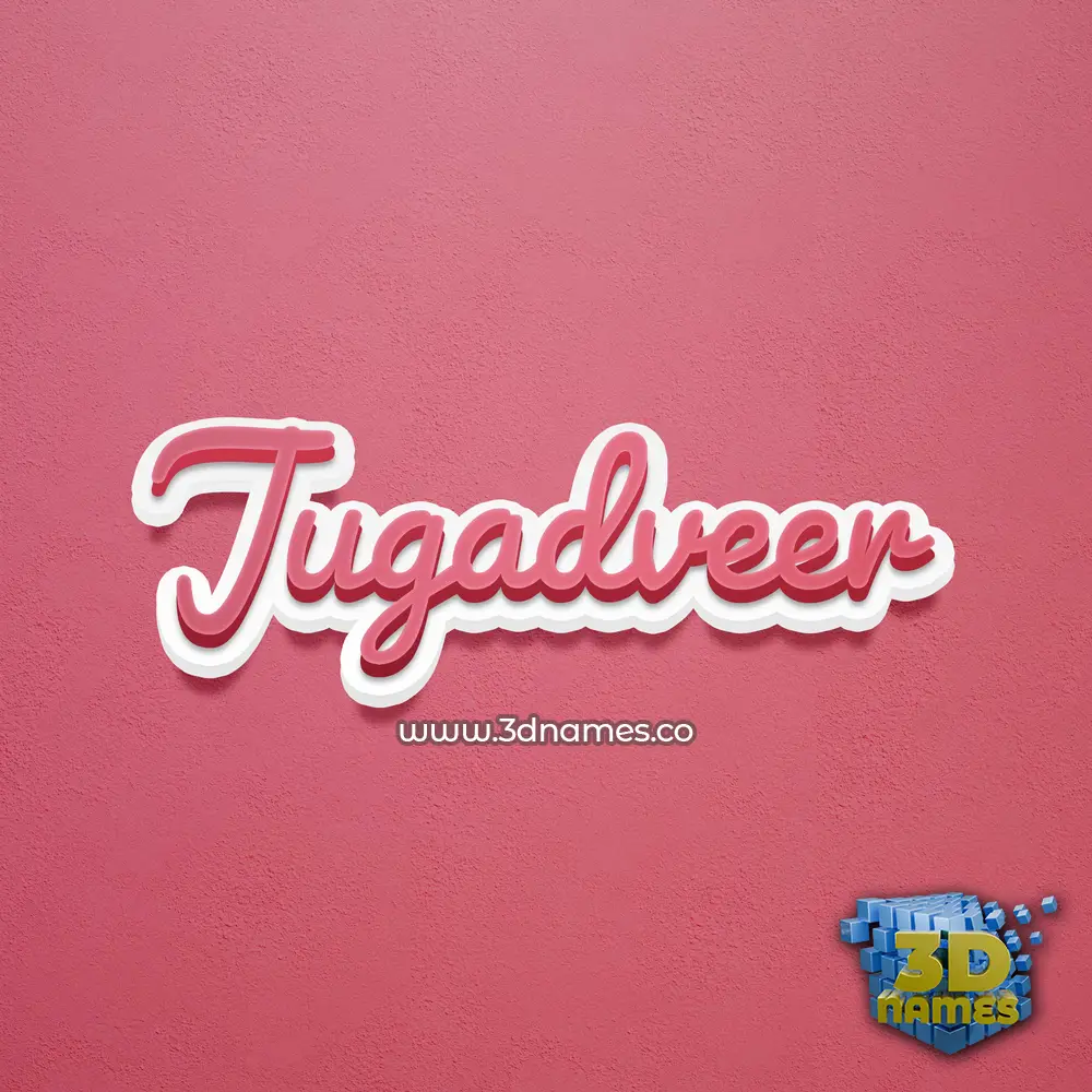 jugadveer in Red Scribble style - 3D name wallpaper