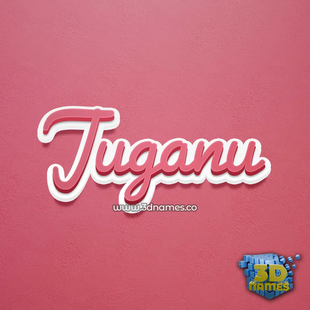 juganu in Red Scribble style - 3D name wallpaper