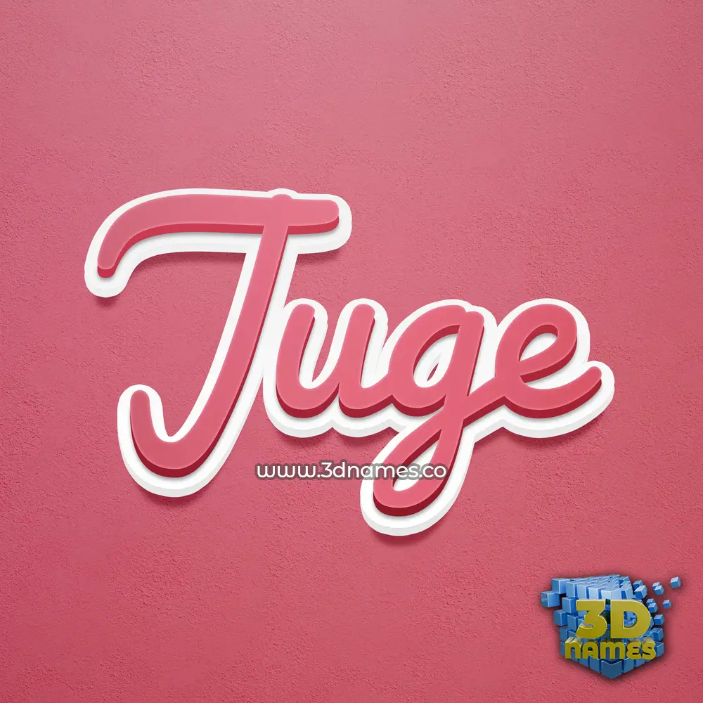 juge in Red Scribble style - 3D name wallpaper