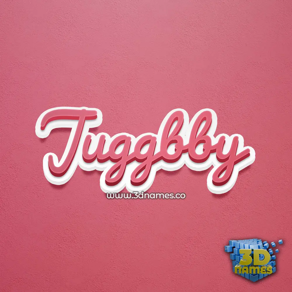 juggbby in Red Scribble style - 3D name wallpaper