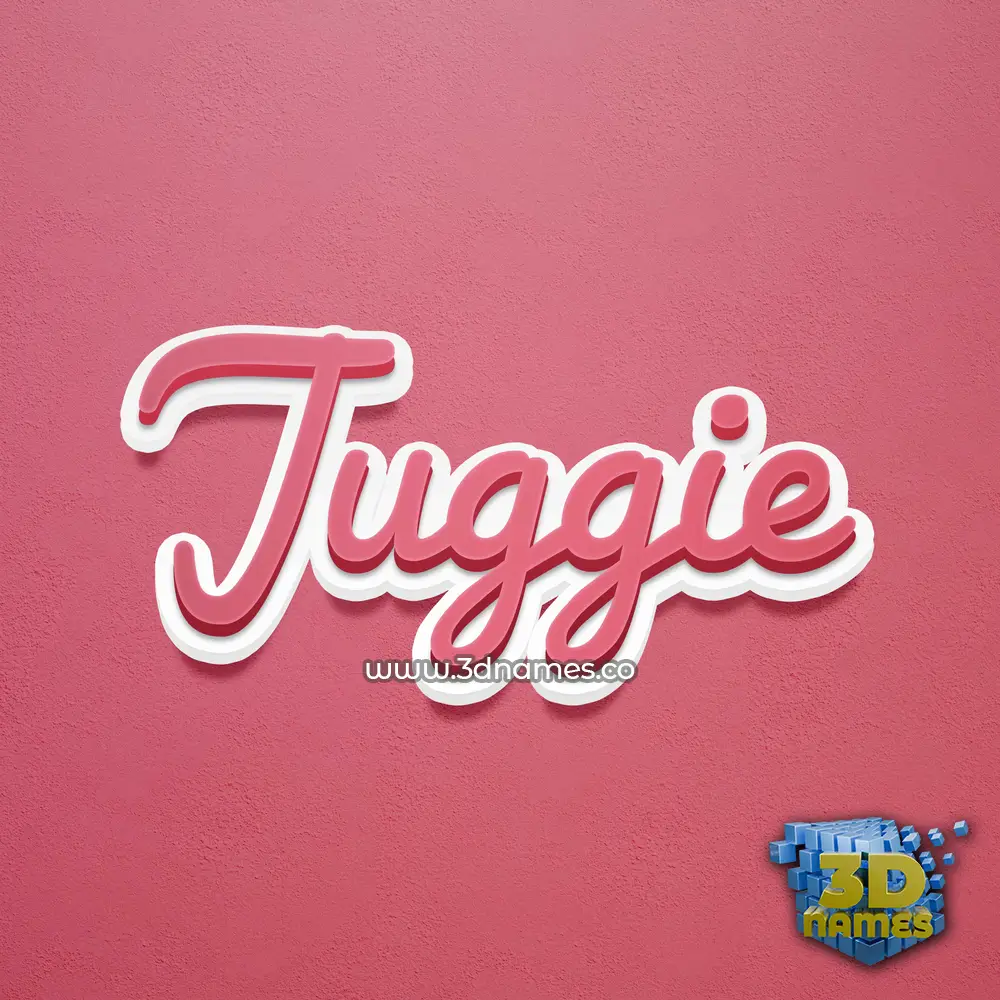 juggie in Red Scribble style - 3D name wallpaper