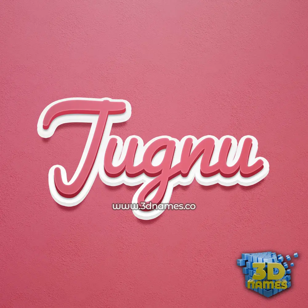 jugnu in Red Scribble style - 3D name wallpaper