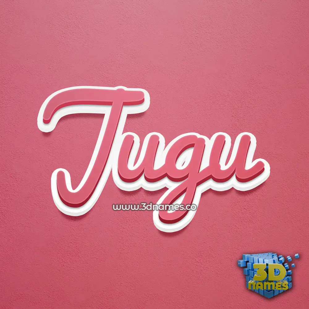 jugu in Red Scribble style - 3D name wallpaper