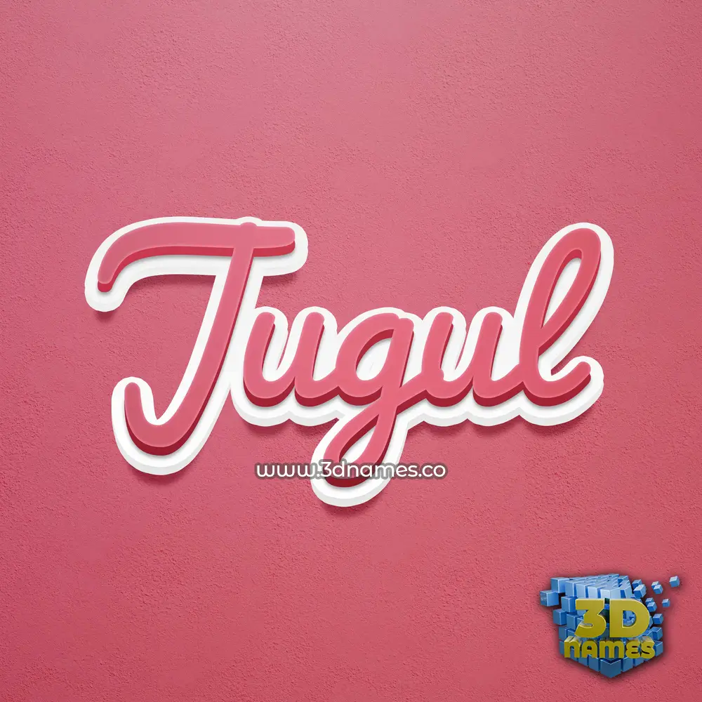 jugul in Red Scribble style - 3D name wallpaper