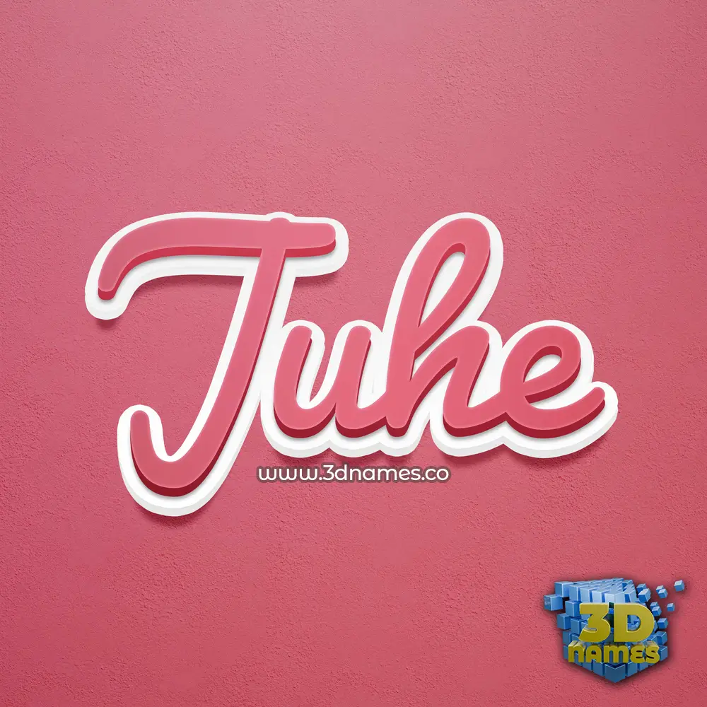 juhe in Red Scribble style - 3D name wallpaper
