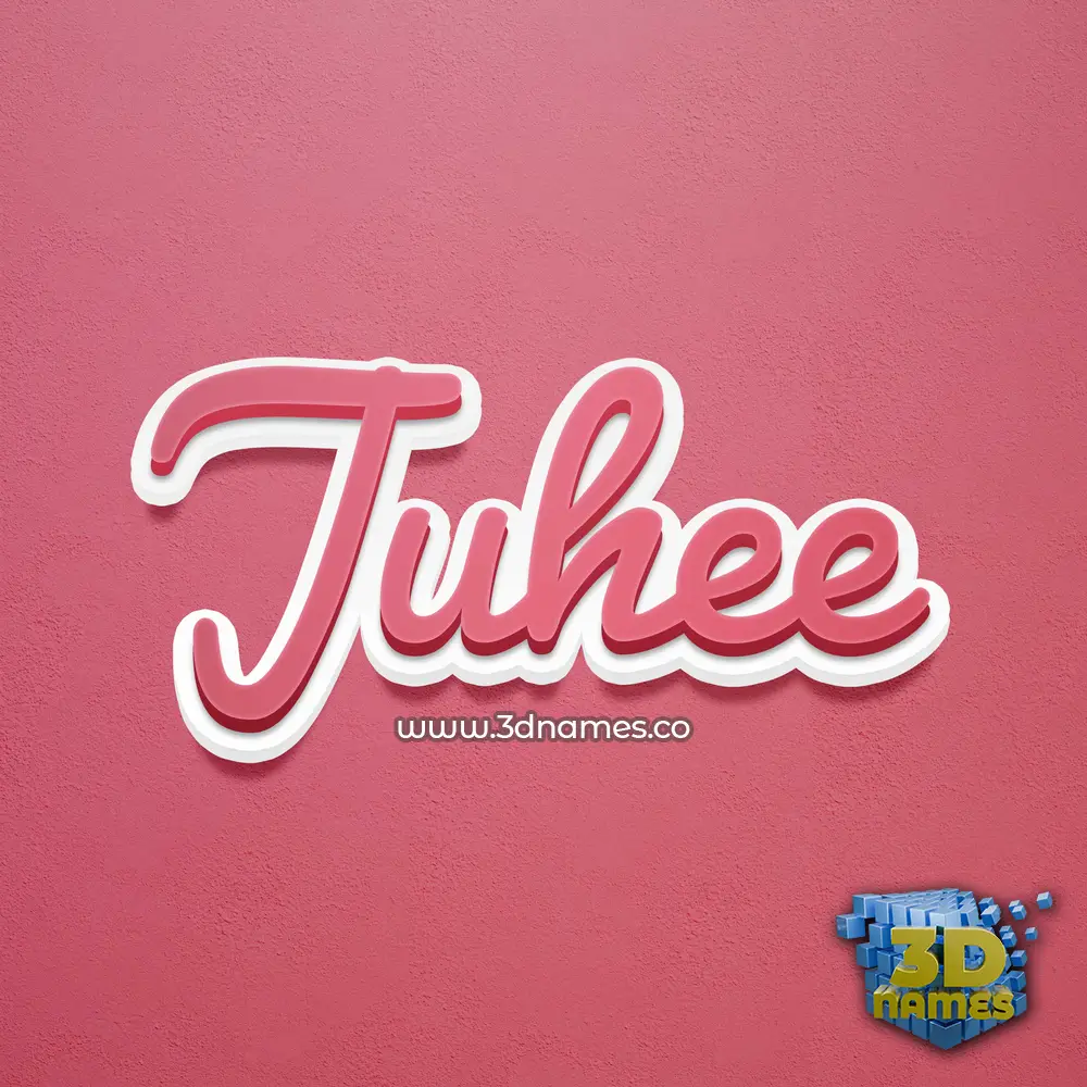 juhee in Red Scribble style - 3D name wallpaper