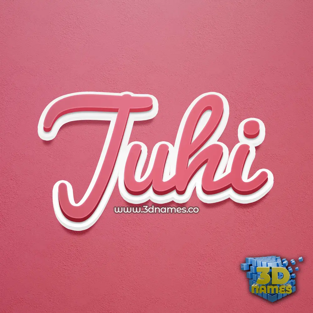 juhi in Red Scribble style - 3D name wallpaper