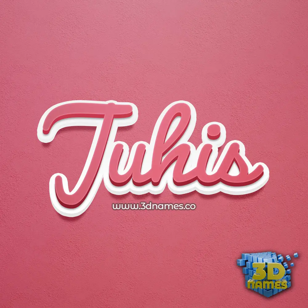 juhis in Red Scribble style - 3D name wallpaper