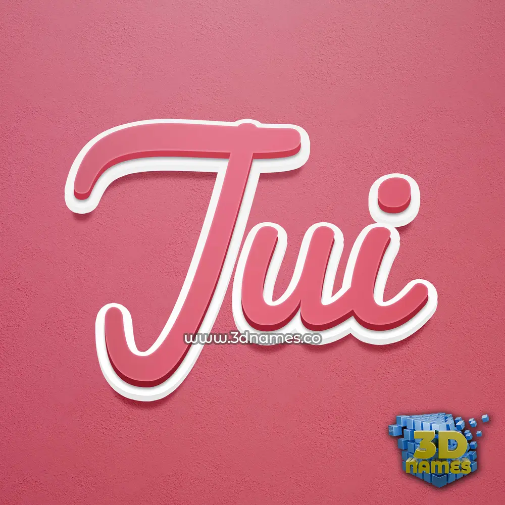 jui in Red Scribble style - 3D name wallpaper