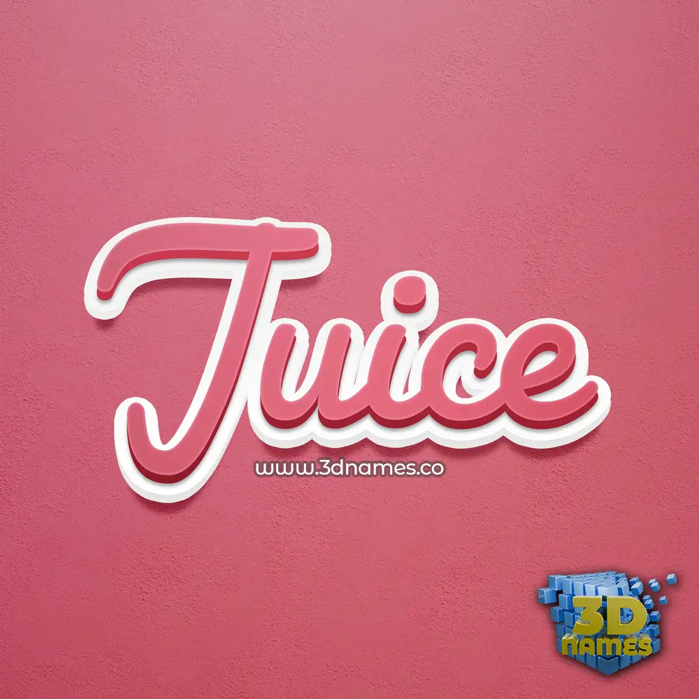 juice in Red Scribble style - 3D name wallpaper