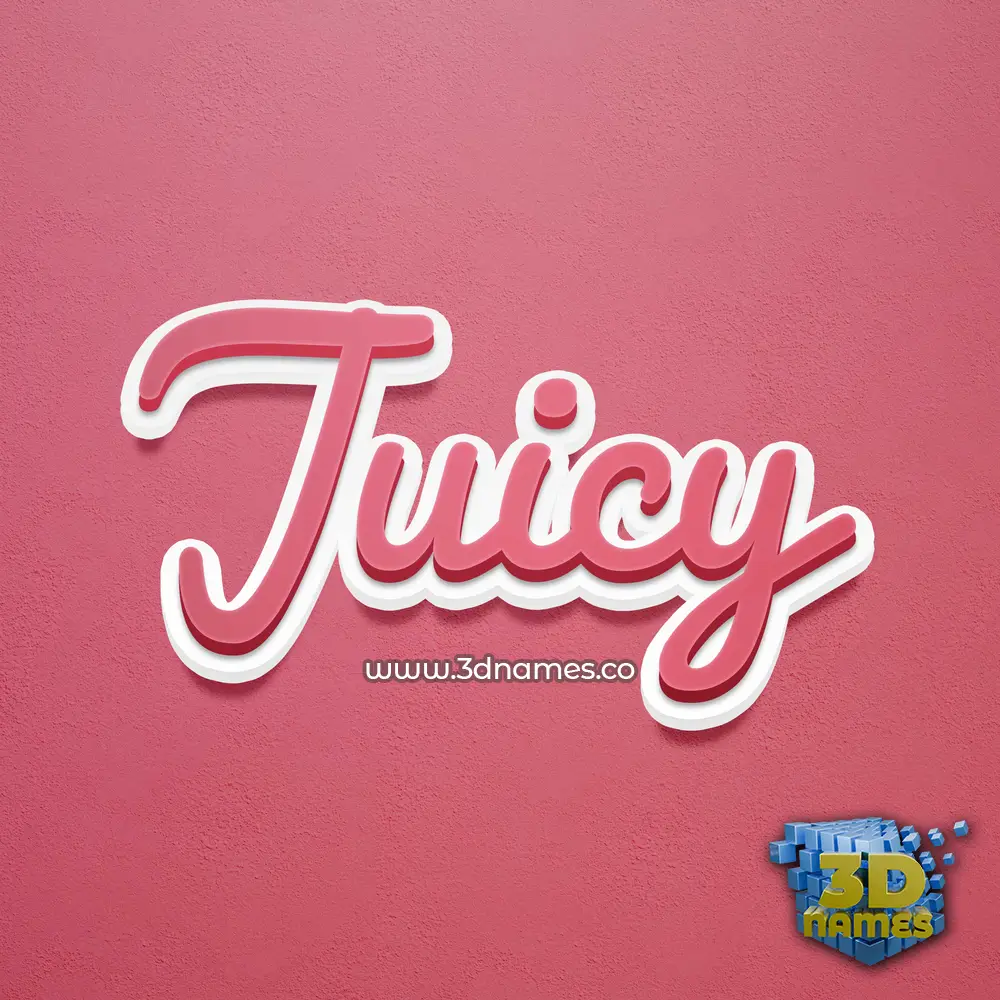 juicy in Red Scribble style - 3D name wallpaper