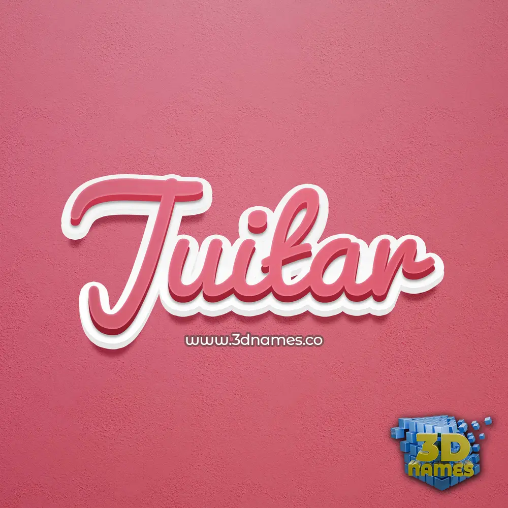 juitar in Red Scribble style - 3D name wallpaper