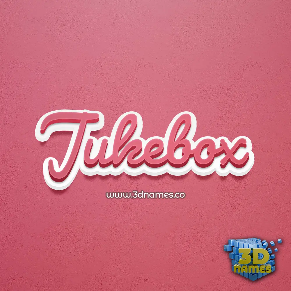 jukebox in Red Scribble style - 3D name wallpaper