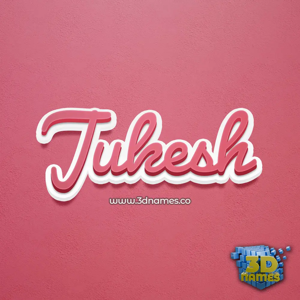 jukesh in Red Scribble style - 3D name wallpaper