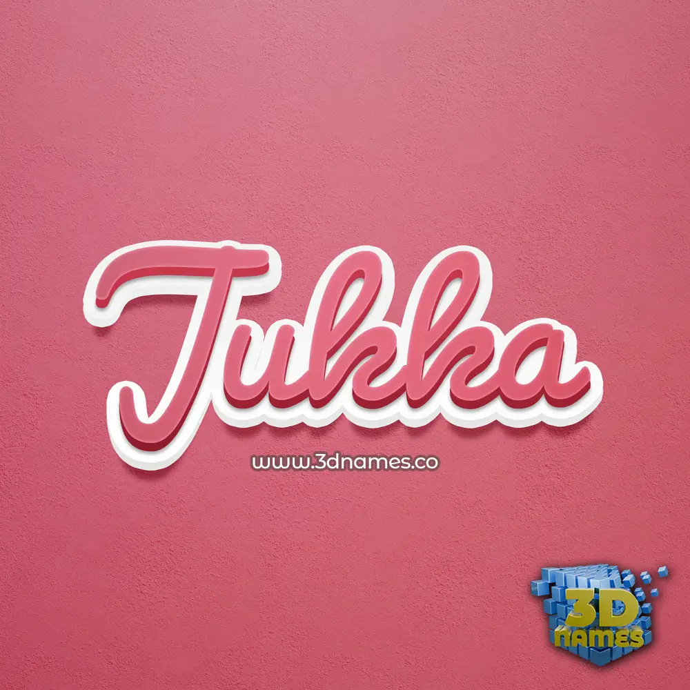 jukka in Red Scribble style - 3D name wallpaper