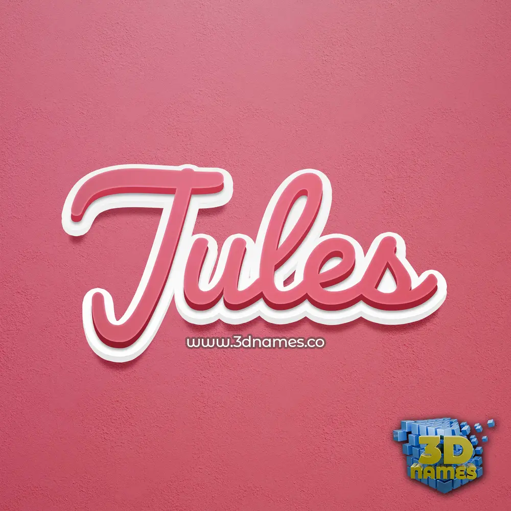 jules in Red Scribble style - 3D name wallpaper