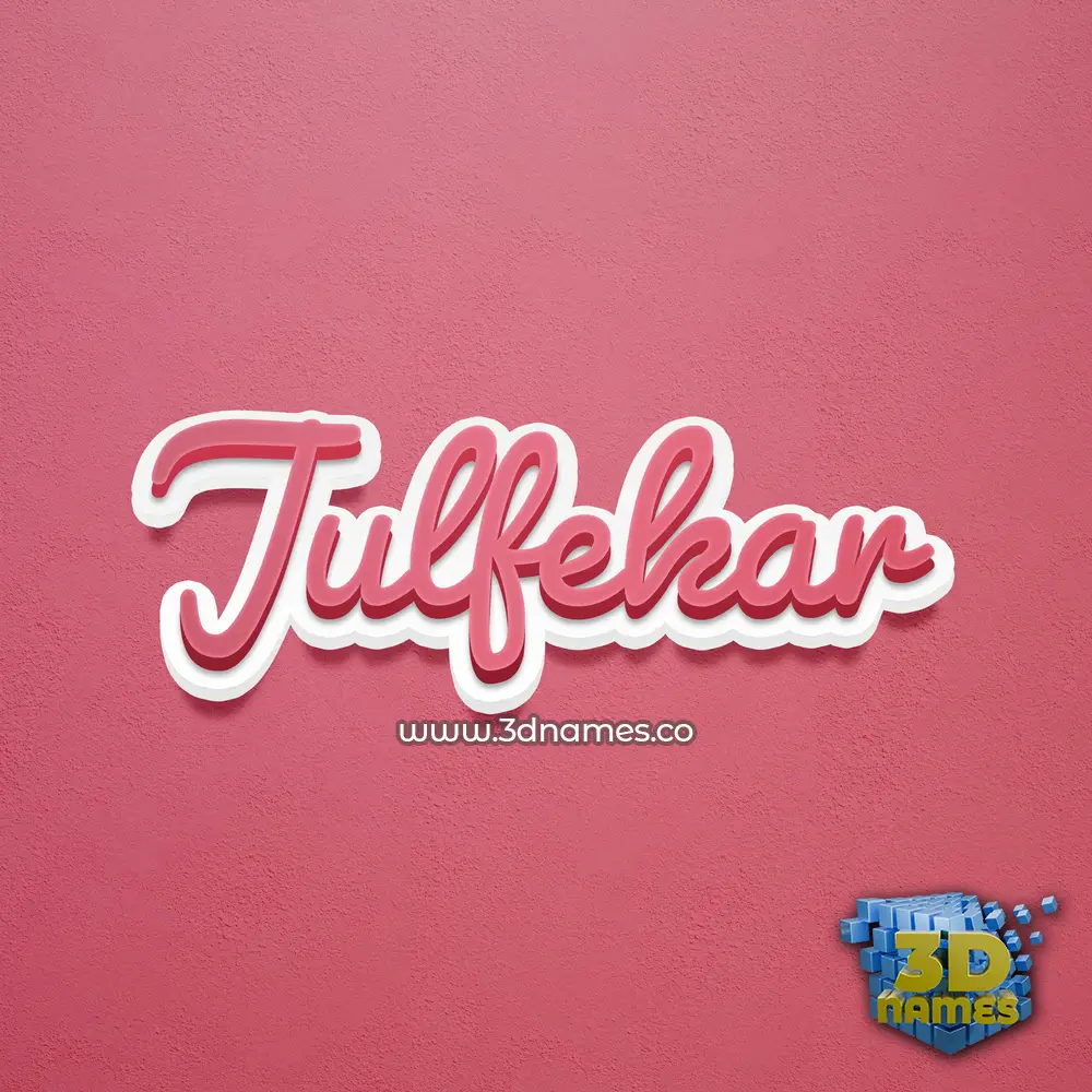 julfekar in Red Scribble style - 3D name wallpaper
