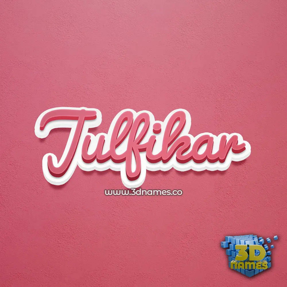 julfikar in Red Scribble style - 3D name wallpaper